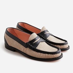 J.crew Winona penny loafers in Italian linen women’s 7.5 NWOB
